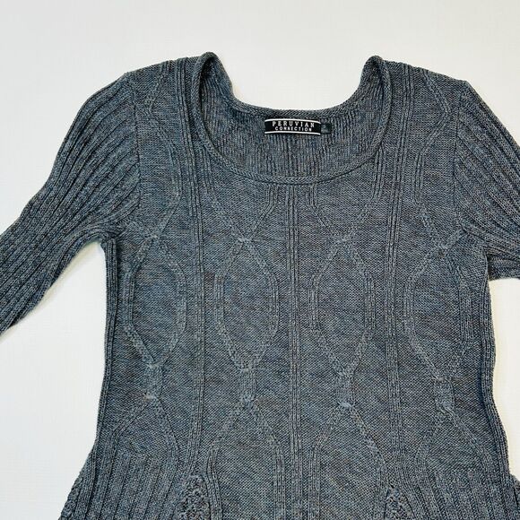 Peruvian Connection Sweater Dress Womens Sz Small Gray Pima Cotton Stretch Knit - Picture 6 of 9